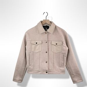 VEGAN WOOL JACKET - CREAM